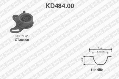 SNR KD484.00 комплект ремня грм на HYUNDAI GETZ (TB)