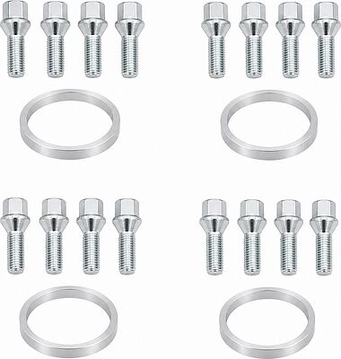 Комплект Sparco: 16 болтов B25 M12x1,25x26 и 4 кольца 73,1x65,1 мм (81720073)