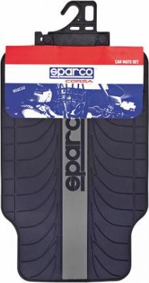 Ковры автомобильные SPARCO, серия Racing, эластичный ПВХ, морозоустойчивые, 4 предм., чёрн./серый, 1/6