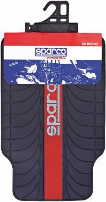 Ковры автомобильные SPARCO, серия Racing, эластичный ПВХ, морозоустойчивые, 4 предм., чёрн./красный, 1/6