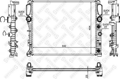 Stellox 10-25454-SX радиатор, охлаждение двигателя на MERCEDES-BENZ E-CLASS (W211)