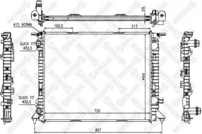 Stellox 10-25524-SX радиатор, охлаждение двигателя на AUDI A4 Allroad (8KH, B8)