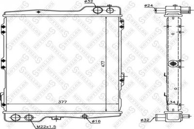Stellox 10-25532-SX радиатор, охлаждение двигателя на AUDI 80 (8C, B4)