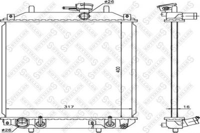 Stellox 10-25705-SX радиатор, охлаждение двигателя на DAIHATSU CUORE VI (L251, L250_, L260_)