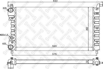 Stellox 10-25734-SX радиатор, охлаждение двигателя на FIAT PALIO Weekend (178DX)