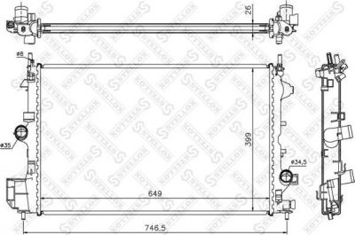 STELLOX 10-25769-SX_радиатор системы охлаждения! Opel Signum/Vectra 1.9CDTi 04> (10-25769-SX)