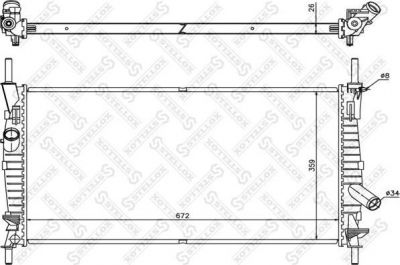 Stellox 10-25809-SX радиатор, охлаждение двигателя на FORD TRANSIT автобус (FD_ _, FB_ _, FS_ _, FZ_ _, FC_ _)