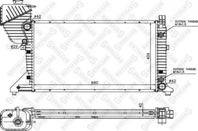 Stellox 10-25880-SX радиатор, охлаждение двигателя на MERCEDES-BENZ SPRINTER 4-t фургон (904)