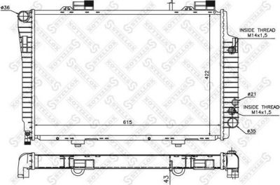 Stellox 10-25887-SX радиатор, охлаждение двигателя на MERCEDES-BENZ C-CLASS универсал (S202)