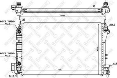 Stellox 10-26014-SX радиатор, охлаждение двигателя на SAAB 9-3 кабрио (YS3F)