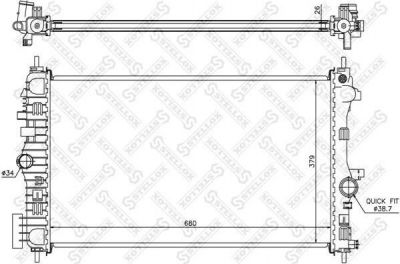 Stellox 10-26024-SX радиатор, охлаждение двигателя на OPEL INSIGNIA