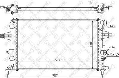 Stellox 10-26054-SX радиатор, охлаждение двигателя на OPEL ASTRA G седан (F69_)