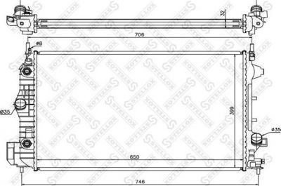 Stellox 10-26057-SX радиатор, охлаждение двигателя на SAAB 9-3 (YS3F)