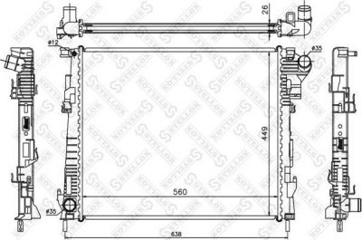 Stellox 10-26061-SX радиатор, охлаждение двигателя на NISSAN PRIMASTAR фургон (X83)