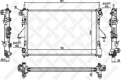 Stellox 10-26105-SX радиатор, охлаждение двигателя на FIAT DUCATO фургон (250, 290)