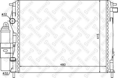 Stellox 10-26176-SX радиатор, охлаждение двигателя на RENAULT CLIO II (BB0/1/2_, CB0/1/2_)