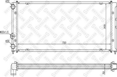 Stellox 10-26421-SX радиатор, охлаждение двигателя на VW PASSAT (3A2, 35I)