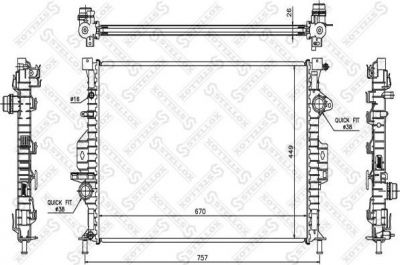 Stellox 10-26464-SX радиатор, охлаждение двигателя на VOLVO V70 III (BW)