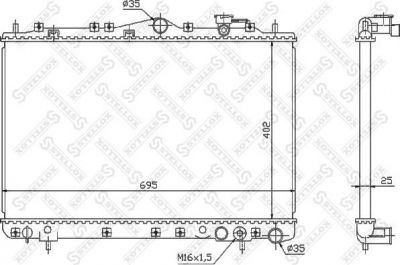 Stellox 10-26524-SX радиатор, охлаждение двигателя на HYUNDAI SONATA II (Y-2)