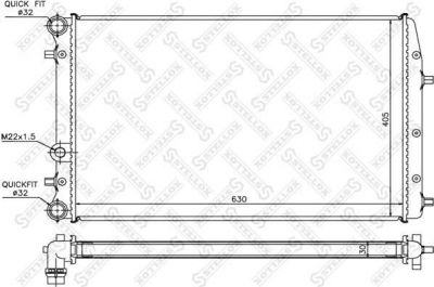 Stellox 10-26576-SX радиатор, охлаждение двигателя на VW POLO (9N_)