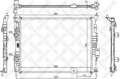 Stellox 10-26589-SX радиатор, охлаждение двигателя на NISSAN QASHQAI / QASHQAI +2 (J10, JJ10)