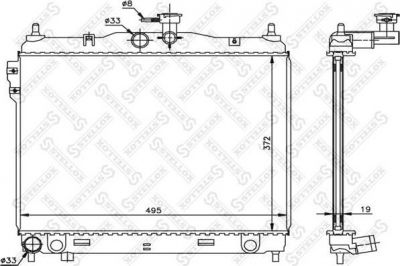 Stellox 10-26603-SX радиатор, охлаждение двигателя на HYUNDAI GETZ (TB)