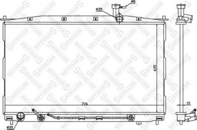 Stellox 10-26612-SX радиатор, охлаждение двигателя на HYUNDAI SANTA FE II (CM)