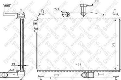 Stellox 10-26615-SX радиатор, охлаждение двигателя на HYUNDAI GETZ (TB)