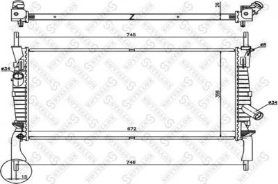 Stellox 10-26751-SX радиатор, охлаждение двигателя на FORD TRANSIT c бортовой платформой/ходовая часть