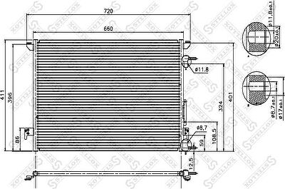 Stellox 10-45031-SX конденсатор, кондиционер на OPEL VECTRA C универсал