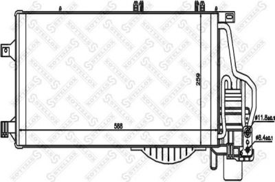 Stellox 10-45141-SX конденсатор, кондиционер на OPEL CORSA C фургон (F08, W5L)
