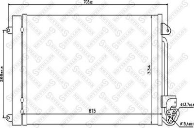 Stellox 10-45199-SX конденсатор, кондиционер на SKODA FABIA