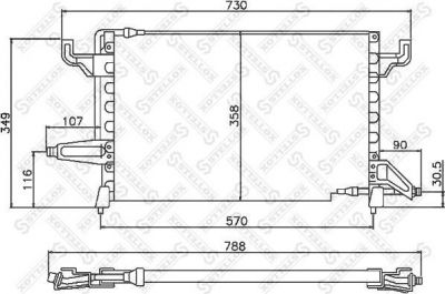 Stellox 10-45288-SX конденсатор, кондиционер на PEUGEOT 605 (6B)