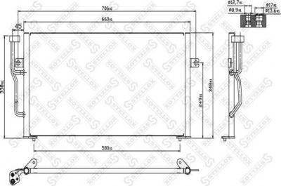 Stellox 10-45334-SX конденсатор, кондиционер на VOLVO V40 универсал (VW)