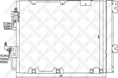 Stellox 10-45348-SX конденсатор, кондиционер на OPEL ASTRA H универсал (L35)