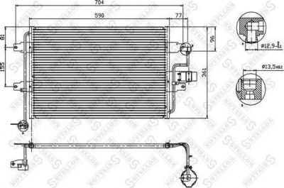 Stellox 10-45515-SX конденсатор, кондиционер на VW GOLF IV (1J1)