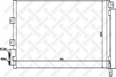 Stellox 10-45612-SX конденсатор, кондиционер на FIAT LINEA (323)