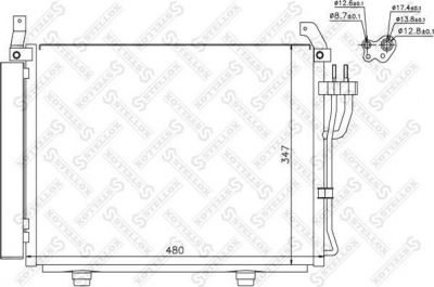 Stellox 10-45703-SX конденсатор, кондиционер на HYUNDAI i10 (PA)