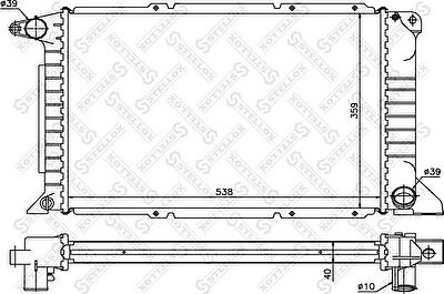 STELLOX 10-25085-SX радиатор системы охлаждения! Ford Transit 2.5TD 94-00 (1025085SX)