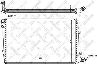 STELLOX 10-25286-SX_радиатор системы охлаждения! VW Passat/Touran/Jetta 1.9TDi 03> (1025286SX)