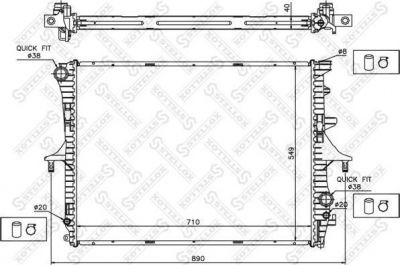 STELLOX 10-25446-SX_радиатор системы охлаждения! AudiQ7,VW Toureg,Porsche Cayenne 3.0-6.0 02> (1025446SX)