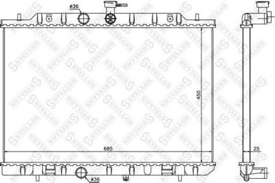 STELLOX 10-25453-SX радиатор системы охлаждения! Nissan X-Trail 2.0-2.5i 16V 07> (1025453SX)