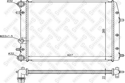 STELLOX 10-25462-SX_радиатор системы охлаждения! МКПП VW Polo 1.4i 02-08 , Se (1025462SX)