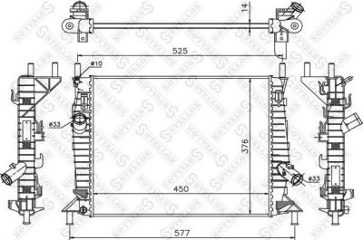 STELLOX 10-25471-SX радиатор системы охлаждения! Ford Focus II/C-Max 1.4/1.6 (1025471SX)