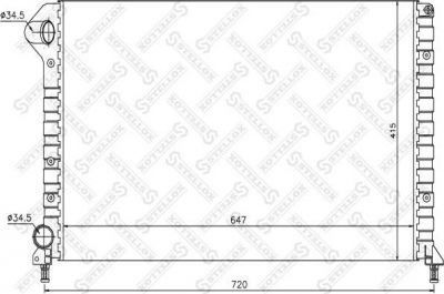 STELLOX 10-25713-SX радиатор системы охлаждения! Fiat Doblo 1.2i 00-05/1.4i 05>/1.6 04> (1025713SX)