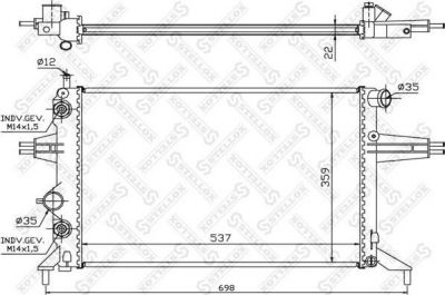 STELLOX 10-26066-SX_радиатор системы охлаждения! без АС АКПП Opel Astra G 1.4-1.8 98> (1026066SX)