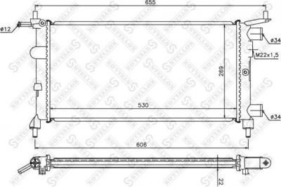 STELLOX 10-26075-SX_радиатор системы охлаждения! без AC Opel Corsa 1.0/1.2i 9 (1026075SX)