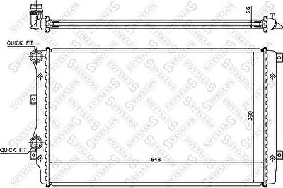 STELLOX 10-26428-SX_радиатор системы охлаждения! VW Golf/Touran 1.9TDi 03> (1026428SX)