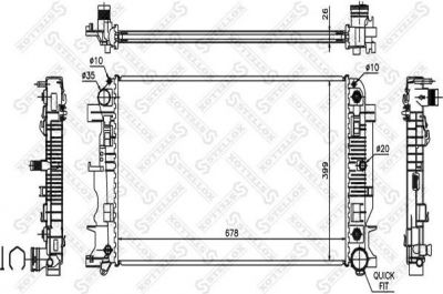 STELLOX 10-26553-SX_радиатор системы охлаждения! АКПП MB Sprinter 906 2.2CDi 06> (1026553SX)