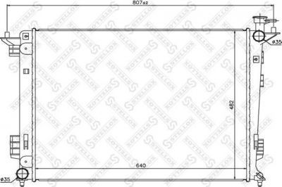 STELLOX 10-26616-SX_радиатор системы охлаждения! МКПП KIA Sportage, Hyundai ix35 2.0-2.4i 16V 09> (1026616SX)